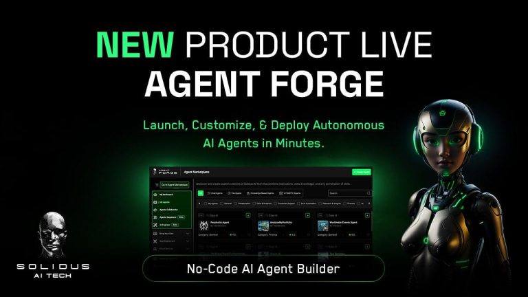 Solidus Ai Tech and AIREV Launch Agent Forge: No-Code AI Agents Platform for Web 2.0 and Web 3.0